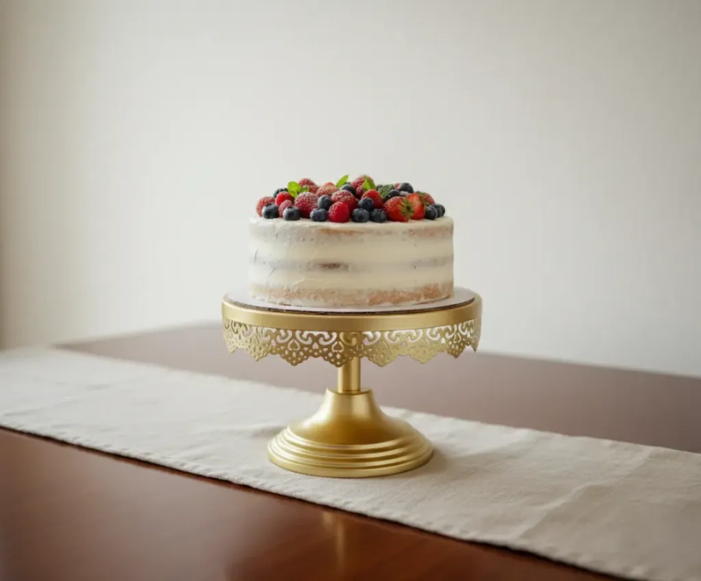 gold cake stand
