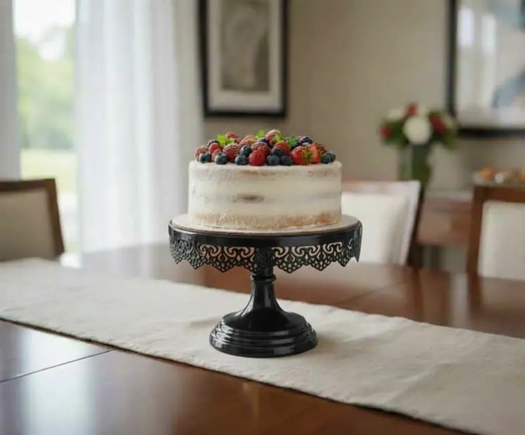 black cake stand